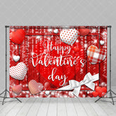 Aperturee - Aperturee Red Heart Romantic Wood Grain Valentines Day Backdrop